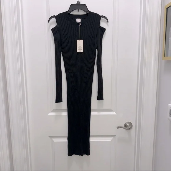 NWT Target A New Day Cold Shoulder Sweater Midi Dress - Picture 1 of 5